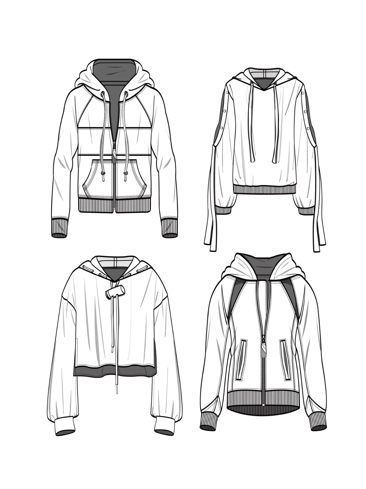 服装设计丨卫衣款式图合集